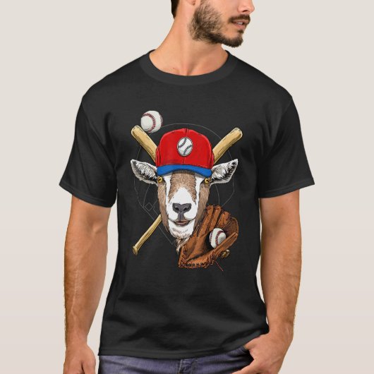 Baseball Player Goat  Pitcher Catcher Baseball Coa Tシャツ (正面)