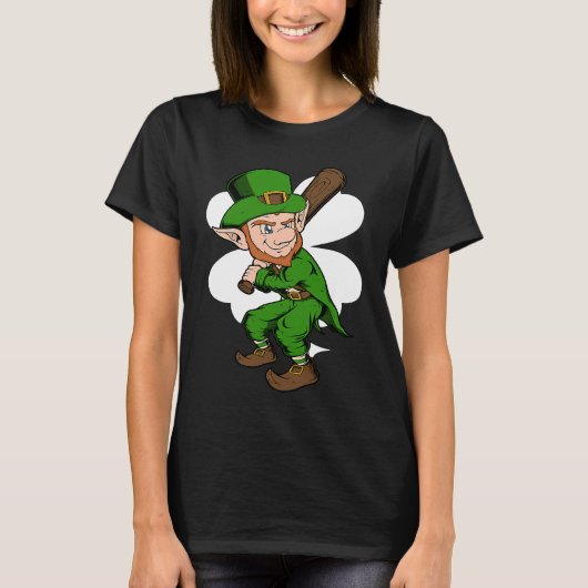 Baseball Player Leprechaun St Patrick's Day Baseba Tシャツ (正面)