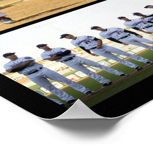 Baseball Player Name Number 13 Photo Collage ポスター (角)