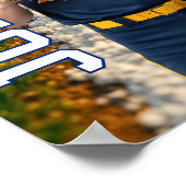 Baseball Player Senior Class Custom Photo Sports ポスター (角)