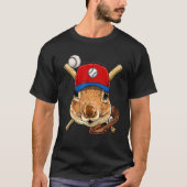 Baseball Player Squirrel Pitcher Catcher Baseball  Tシャツ (正面)