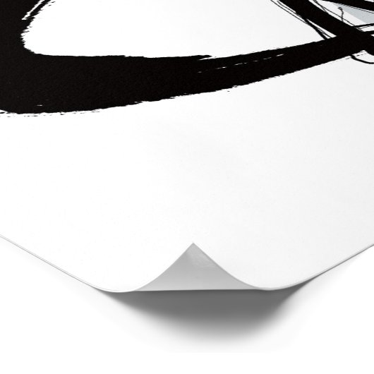 Baseball player swinging bat, side view ポスター (角)