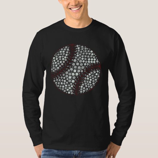 Baseball Polka Dot Pattern Happy Dot Day Tシャツ (正面)