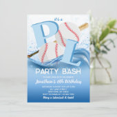Baseball Pool Party Bash Birthday 招待状 (スタンド正面)
