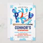 Baseball Pool Party Splish Splash Pool Birthday 招待状 (正面)