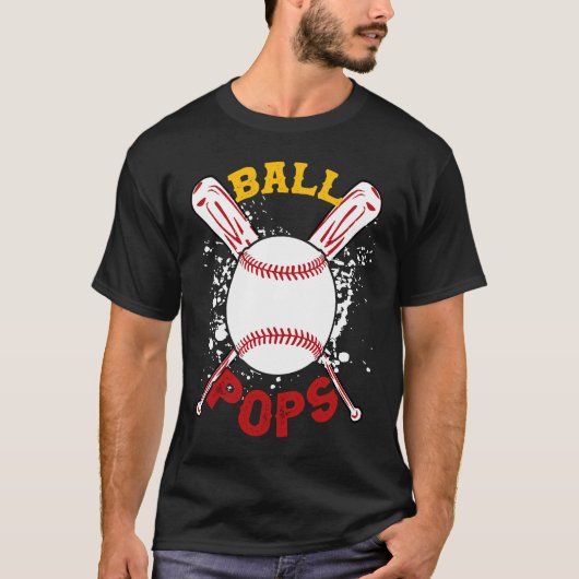 Baseball Pops Ball Softball  Fathers Day Tシャツ (正面)