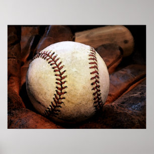 Baseball Posters - Baseball Glove & Ball ポスター