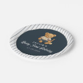 Baseball Preppy Bear 1st Birthday ペーパープレート (アングル)