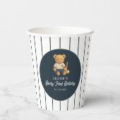 Baseball Preppy Bear 1st Birthday 紙コップ (裏面)
