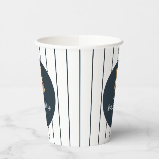 Baseball Preppy Bear 1st Birthday 紙コップ (左)