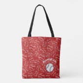Baseball Red  Over All Print Bag トートバッグ (裏面)