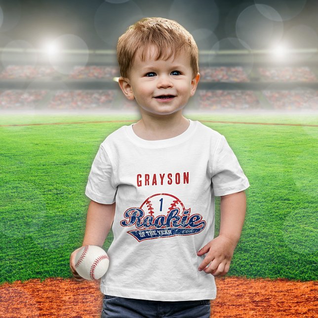 Baseball Rookie of the Year 1st Birthday Party ベビーTシャツ