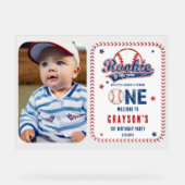 Baseball Rookie Photo 1st Birthday Party アクリルサイン (正面)