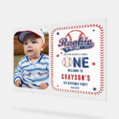 Baseball Rookie Photo 1st Birthday Party アクリルサイン (傾斜)