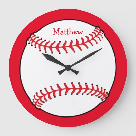 Baseball Round Wall Clock ラージ壁時計 (正面)