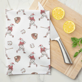 Baseball Santa Christmas キッチンタオル