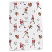 Baseball Santa Christmas ミディアムペーパーバッグ (正面)