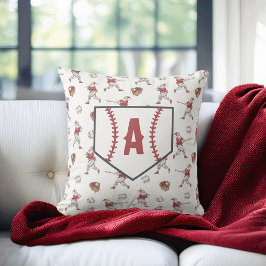 Baseball Santa Christmas Home Plate Monogram クッション