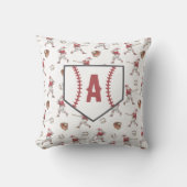 Baseball Santa Christmas Home Plate Monogram クッション (正面)