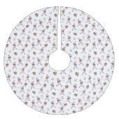 Baseball Santa Christmas Pattern ブラッシュドポリエステルツリースカート (正面)