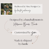 Baseball Santa Christmas Return Address ラベル