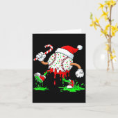 Baseball Santa Hat Christmas Ice Cream Drip Candy  カード (黄色い花)