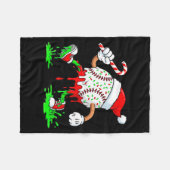 Baseball Santa Hat Christmas Ice Cream Drip Candy  フリースブランケット (正面(横))