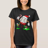 Baseball Santa Hat Christmas Ice Cream Drip Candy  Tシャツ (正面)