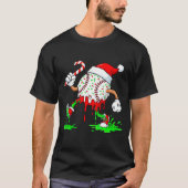 Baseball Santa Hat Christmas Ice Cream Drip Candy Tシャツ (正面)