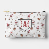 Baseball Santa Monogram Christmas アクセサリーポーチ (正面)