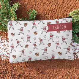 Baseball Santa Personalized Christmas アクセサリーポーチ