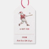 Baseball Santa Personalized Christmas ギフトタグ (正面)