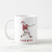Baseball Santa Personalized Christmas コーヒーマグカップ (左)