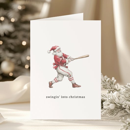 Baseball Santa Swingin' Into Christmas シーズンカード