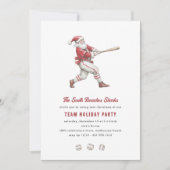 Baseball Santa Swingin' Into Christmas Party 招待状 (正面)