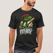 Baseball Saurus Dinosaur Softball Baseball Sports  Tシャツ (正面)