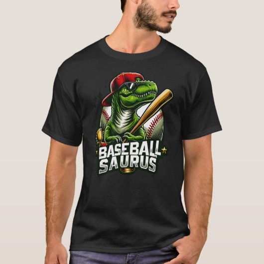 Baseball Saurus Dinosaur Softball Baseball Sports  Tシャツ (正面)