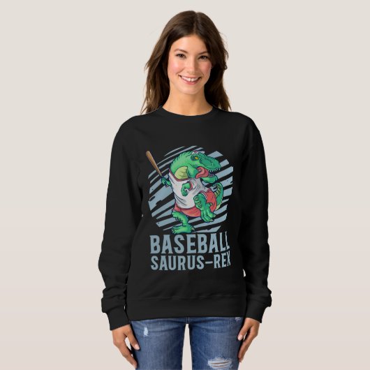 Baseball Saurus Rex for Kids Future Baseball Playe スウェットシャツ (正面フル)