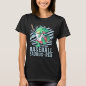 Baseball Saurus Rex for Kids Future Baseball Playe Tシャツ (正面)