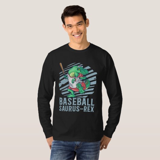 Baseball Saurus Rex for Kids Future Baseball Playe Tシャツ (正面フル)