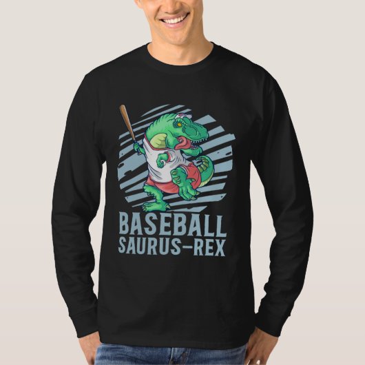 Baseball Saurus Rex for Kids Future Baseball Playe Tシャツ (正面)