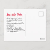 Baseball save the date with flag of America   ポストカード (裏面)