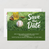 Baseball save the date with Glass of Beer  ポストカード (正面/裏面)