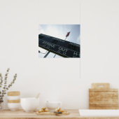 Baseball scoreboard with American flag ポスター (キッチン)