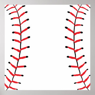 Baseball Seams Sports Style Baseball Theme ポスター