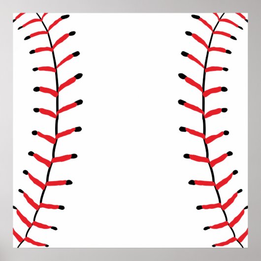 Baseball Seams Sports Style Baseball Theme ポスター (正面)