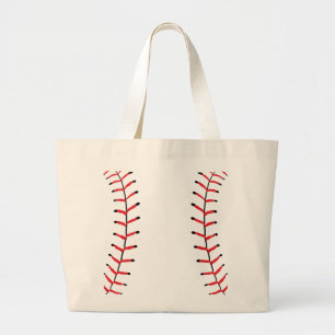 Baseball Seams Sports Style Baseball Theme ラージトートバッグ