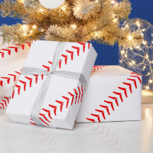 Baseball Seams Stitches Baseball Party Gift Paper