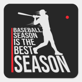 Baseball Season Is The Best Season Fan Sport Game スクエアシール