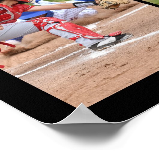 Baseball Senior Graduation 5 Photo Collage ポスター (角)